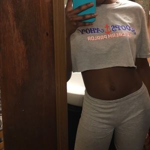 reworked graphic two piece set